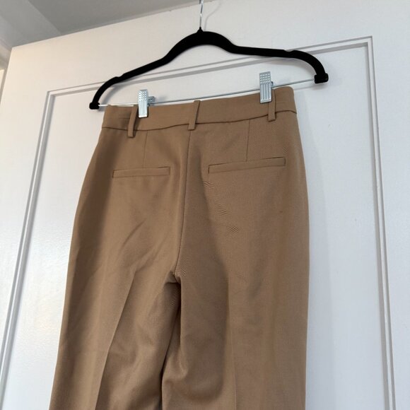 NWT Nili Lotan Cropped Corette Twill Pants In Camel Wool Blend Straight Leg Sz 0 - Picture 7 of 8